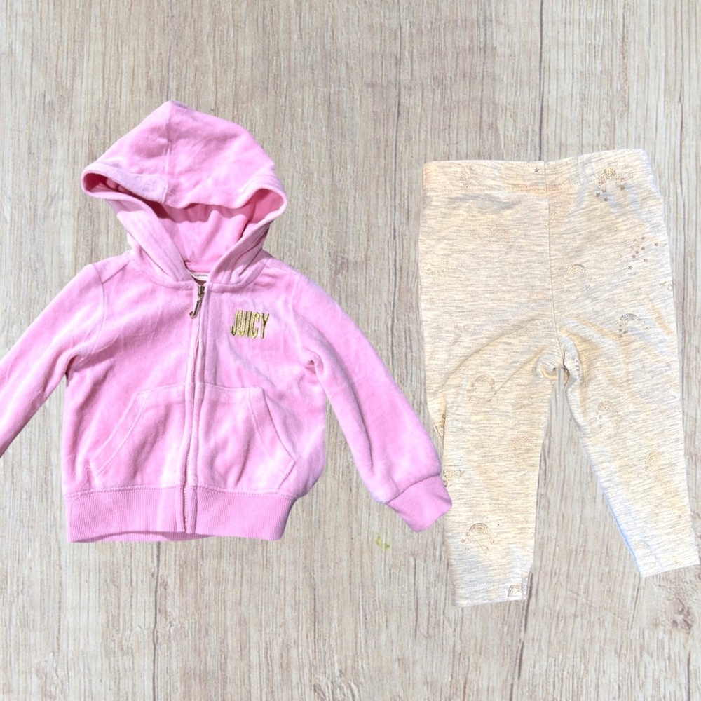 12m Outfit: Juicy Couture Velour Hoodie and Sparkle Leggings